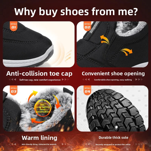 Winter Women Boots Outdoor Snow Boots Warm Lightweight Cotton Boot Non-slip Hiking Walking Shoes Fur Comfortable Women Ankle Boo