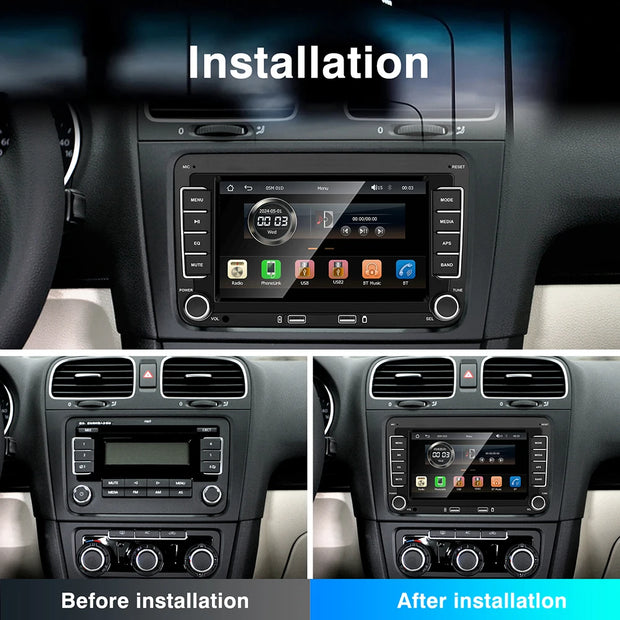 7 Inch Car Stereo MP5 Player Touch Creen BT AM/FM Radio Receiver With Android Auto Carplay For VW/Seat/Skoda/Passat/Golf/Polo