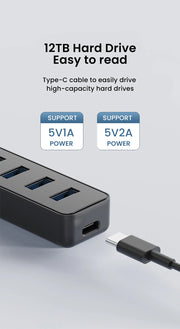 USB 3.0 Power Adapter 4 Port Multi USB Splitter Hub USB Hub 2.0 Type C HUB Multiple Expander High Speed For Computer Accessorie