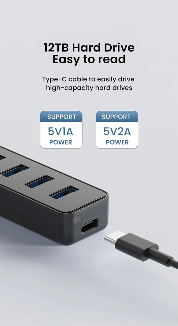 USB 3.0 Power Adapter 4 Port Multi USB Splitter Hub USB Hub 2.0 Type C HUB Multiple Expander High Speed For Computer Accessorie
