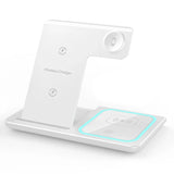 30W Foldable 3-in-1 Wireless Charging Station, Fast Charger for iPhone and Apple Watch