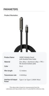 240W USB-C Fast Charging Cable – fast charging in action
