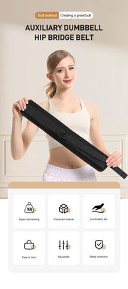 GOBYGO Weight Belt Dumbbell Weight Belt Adjustable Weight Training Safety Hip Thrust Weight Belt Gym Glute Bridge Assisted Belt