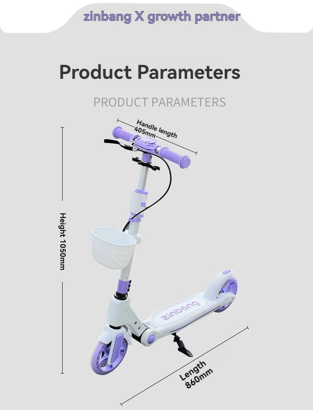 Teenagers and Kids Scooters Adult Two-Wheeled Collapsible City Campus Scooter 12 Scooter