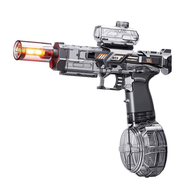 New  Electric Water Gun With light Sprays Flame Effect Continuously High-pressure High-speed Powerful Outdoor Water Gun Toys USB