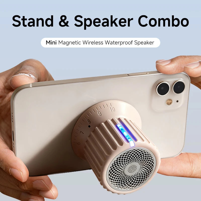 Portable Magnetic Bluetooth Speaker – Waterproof, Stereo Surround Sound with Subwoofer