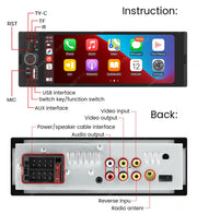 NaviFly 6.86" Touch Screen 1 Din Car Stereo Multimedia Player Wireless CarPlay Android Auto Universal 1DIN MP5 Player FM Radio