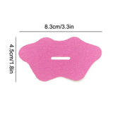 Pink anti-snoring mouth tape strip with measurements on white background