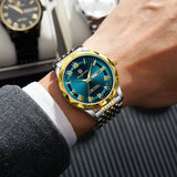 Men’s Minimalist Quartz Watch with Stainless Steel Case & Alloy Band
