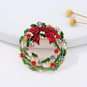 Christmas series jewelry brooch, retro full color diamond snowflake clothing,