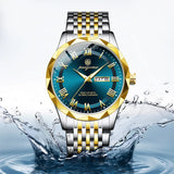 Men’s Minimalist Quartz Watch with Stainless Steel Case & Alloy Band