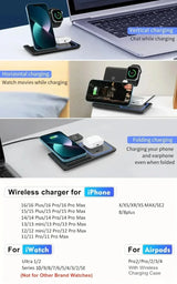 Foldable 3-in-1 Wireless Charging Station – for iPhone 17/16/15/14/13/12, iWatch & AirPods