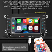 7 Inch Car Stereo MP5 Player Touchcreen BT AM/FM Radio Receiver with Android Auto Carplay Support Hands-Free Calling USB Charge