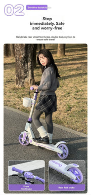 Teenagers and Kids Scooters Adult Two-Wheeled Collapsible City Campus Scooter 12 Scooter