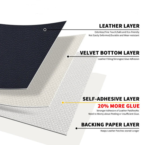 300X40CM Self-adhesive Leather Repair Patch for Roll Car Interior Sofa Chair Table Faux Genuine Leather Fabric Sticker Patches