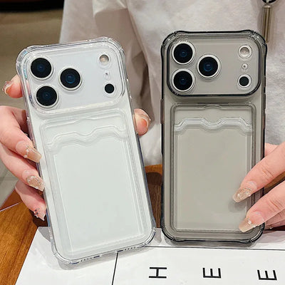 Card Slot Phone Case – Shockproof Transparent for iPhone 17 Series