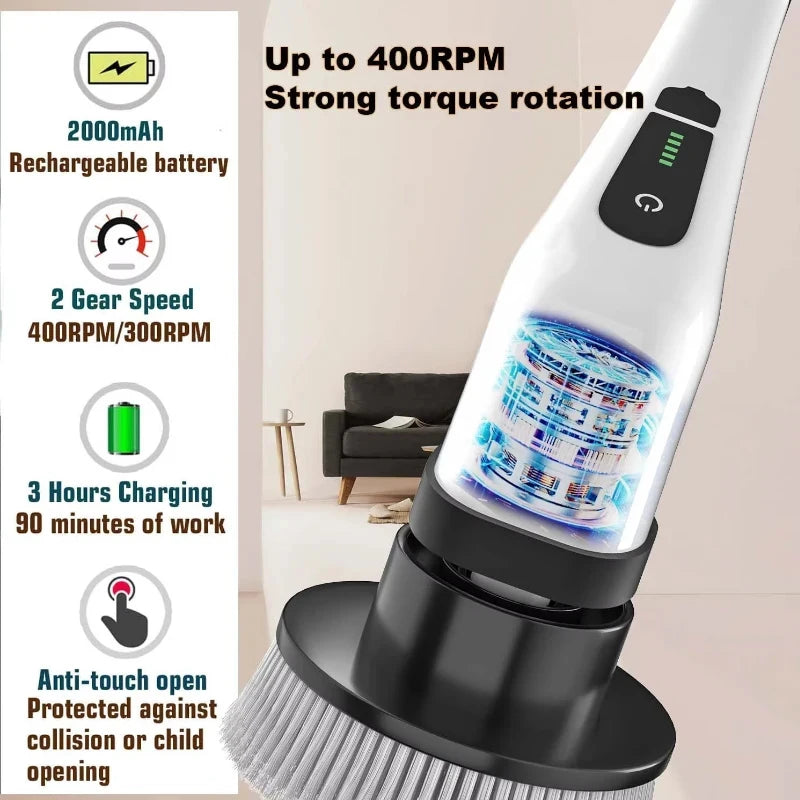Cordless Electric Spin Scrubber – Multi-Purpose Cleaning Brush for Bathroom, Kitchen & Toilet