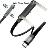 240W 2-in-1 Braided Type-C Cable with Foldable Stand – for Phones & Laptops