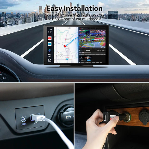 OTTOCAST CarPlay Screen 9.0" INCH 4K Car Touch Screen Wireless Carplay Android Auto Radio DVR GPS Video Built-in Youtube Netflix