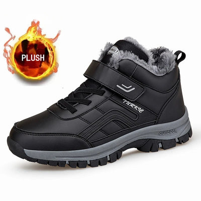 Stylish black Winter Boots for Men featuring a plush lining and rugged sole for outdoor winter activities.
