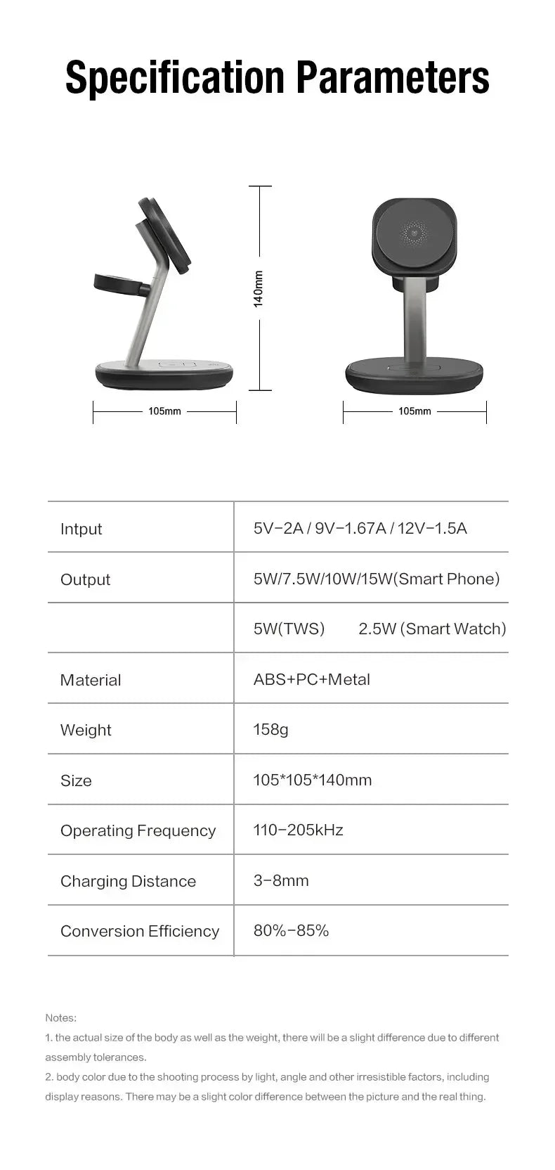 3-in-1 Wireless Charging Station – Fast Charge Phone, Watch & Earbuds