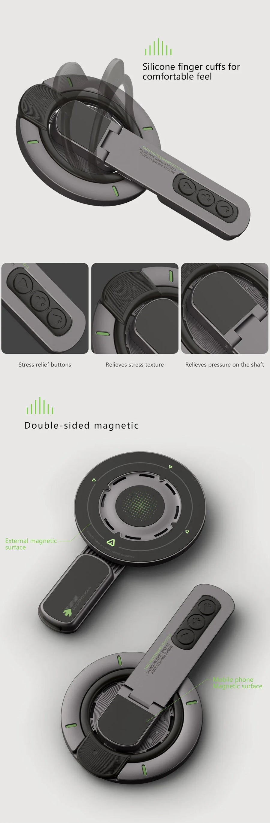 Magnetic Phone Stand for Desk – Double-Sided Rotating Holder for iPhone 17/16, MagSafe