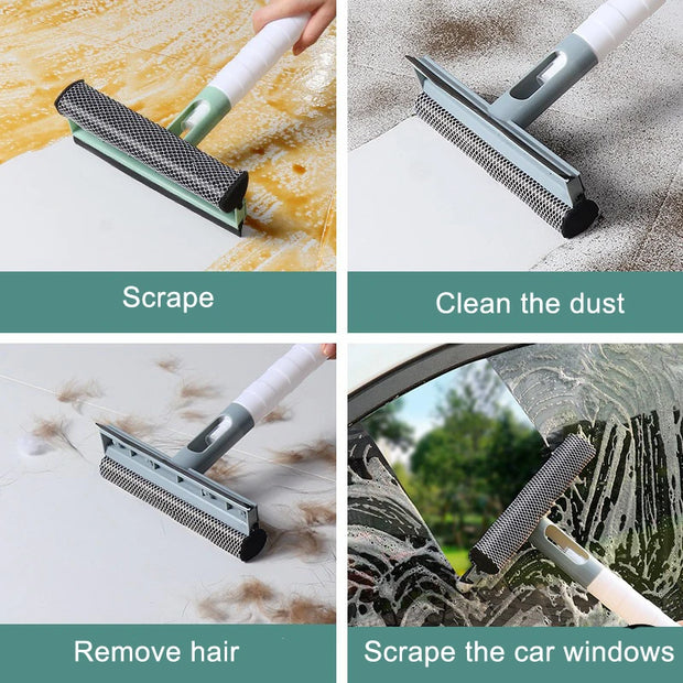 3 in 1 Spray Scrape Wipe Window Squeegee Glass Cleaner Window Wiper Scraper Cleaning Shower Squeegee for Household Cleaning Tool
