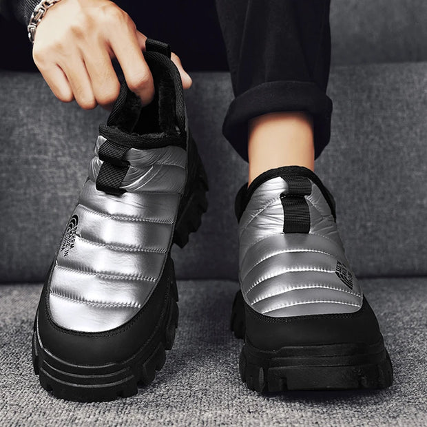 Winter Snow Boots, Men's Insulated Warm Cotton Boots, Anti-slip and Wear-resistant Hiking Shoes, Casual Outdoor Boots