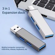 USB 3.0 3 Port USB Hub 2.0 Multi Type-C Ultra Slim Splitter Hub Power Adapter Multiple Expander USB 3.0 2.0 Hub For PC Xiaomi