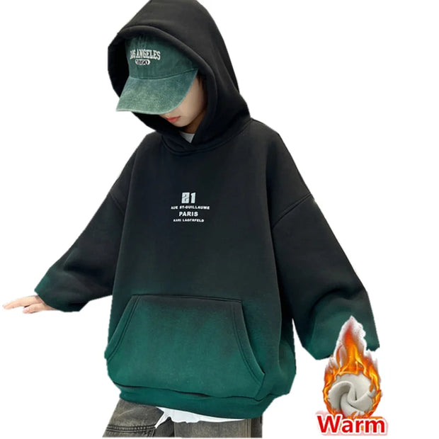 Fashion Kids Winter Clothes New Product Warm Hoodies Sweatshirts Boy Novelty High Streetwear Outerwear Child Gradient Sweatshirt