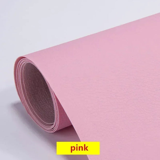 Self-adhesive Leather Repair Patch Wear-resistant Litchi Stria Leather Bed Sofa Seat Chair Fix Black Leather Sticker 250X137CM