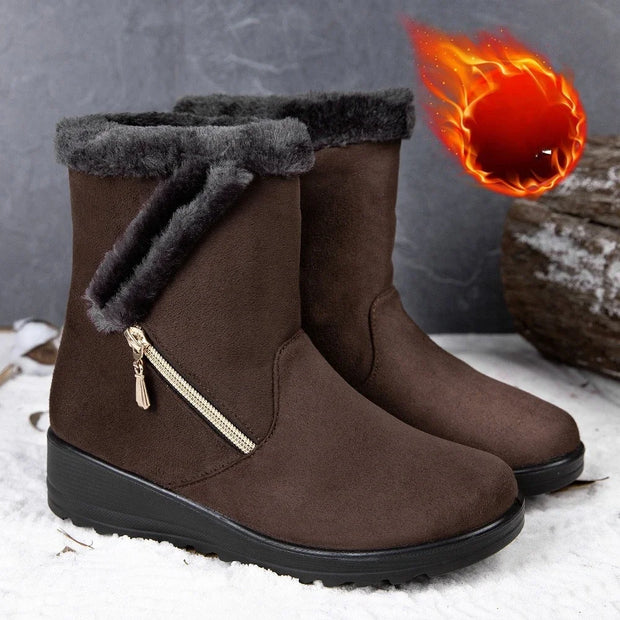 Winter Women Boots Fashion High-top Cotton Shoe Non Slip Wedges Platform Booties Mid-calf Snow Boots Warm Winter Boots for Women