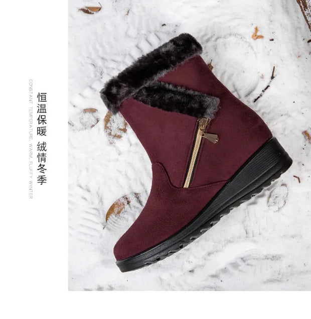 Winter Women Boots Fashion High-top Cotton Shoe Non Slip Wedges Platform Booties Mid-calf Snow Boots Warm Winter Boots for Women