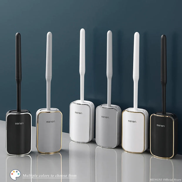 Wall-Mount Quick Drain Toilet Brush Set