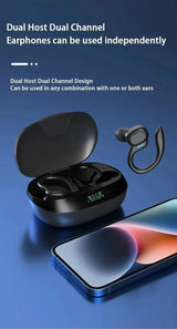 True Wireless Earbuds with Ear Hooks – Bluetooth 5.3 Sport Headphones, Waterproof, HiFi Stereo for Running & Workout
