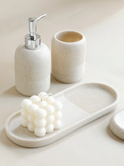 5-Piece Bathroom Accessories Set Beige Grey