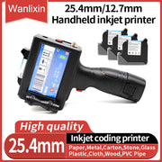 12.7mm 25.4mm Label Printer Handheld Inkjet Printer QR Bar Batch Code Date Number Logo Expiry Date Coding Machine Portable