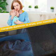 Removable Window Blackout Fabric Cloth Light Blocking Sunshade Black Curtain DIY Blackout Glass Privacy Window Tint Sticker