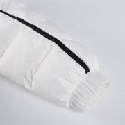 White Winter Jacket for Women Fashion Long Sleeve Hooded Bread Cotton Clothes Female Leisure Thick Warm Padded Coat Women