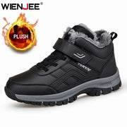 Winter Boots for Men New Waterproof PU Leather Warm Snow Ankle Boots Outdoor Warm plush Non-slip Work High-top Casual Shoes