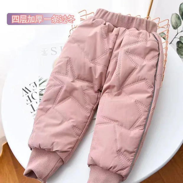 Kids Winter Thermal Pants - Cotton-Padded Warm Trousers for Cold Weather Outdoor Snow Play & Comfort Kids Clothes