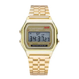 LED Digital Watch – Steel Strap Multifunction Sports Wristwatch