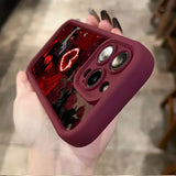 Red Scenery Phone Case for iPhone 11-17 Pro Max, Stylish Printed TPU