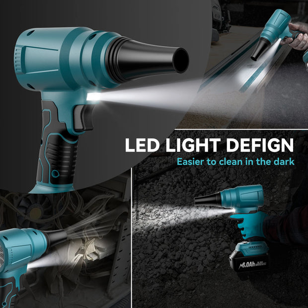 Cordless Electric Air Blower Turbo Jet Rechargeable Handheld Garden Leaf Blower Dust Blowing Tool For Makita 18V Battery