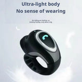 Black open-ear clip-on earbud close-up showing ultralight body design