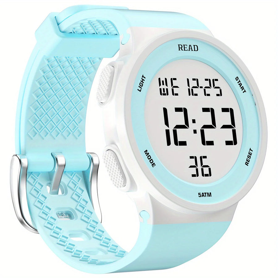 Women's LED Digital Watch, Waterproof Sport Watch with Silicone Band