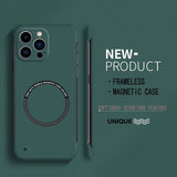 Ultra-Thin Matte Magnetic Phone Case for iPhone 14-17, Frameless Hard PC