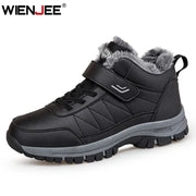 Winter Boots for Men New Waterproof PU Leather Warm Snow Ankle Boots Outdoor Warm plush Non-slip Work High-top Casual Shoes