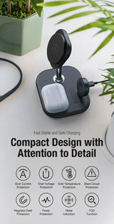 3-in-1 Wireless Charging Station – Fast Charge Phone, Watch & Earbuds