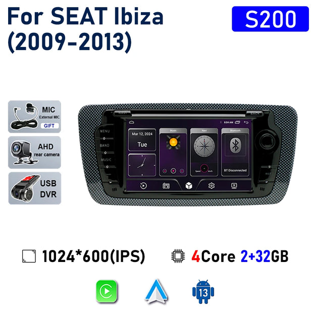 7" Touchscreen Car Stereo Head Unit For Seat Ibiza 6j 2009 - 2013 Multimedia Player GPS Navigation Carplay Android Auto Radio